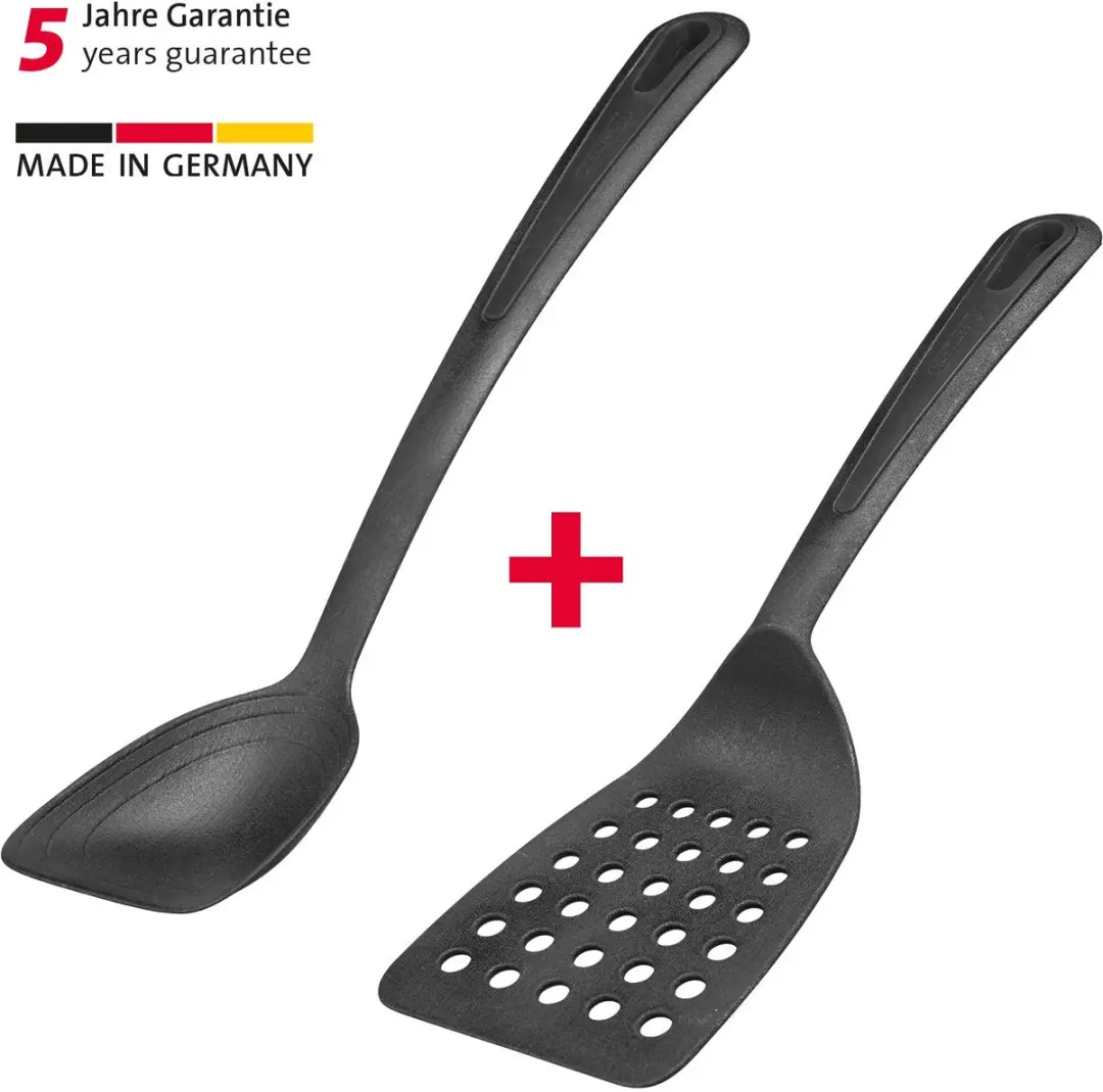Westmark Spatel + Pan Lepel Set 2-delig - Gecoat Kookgerei - Zwart