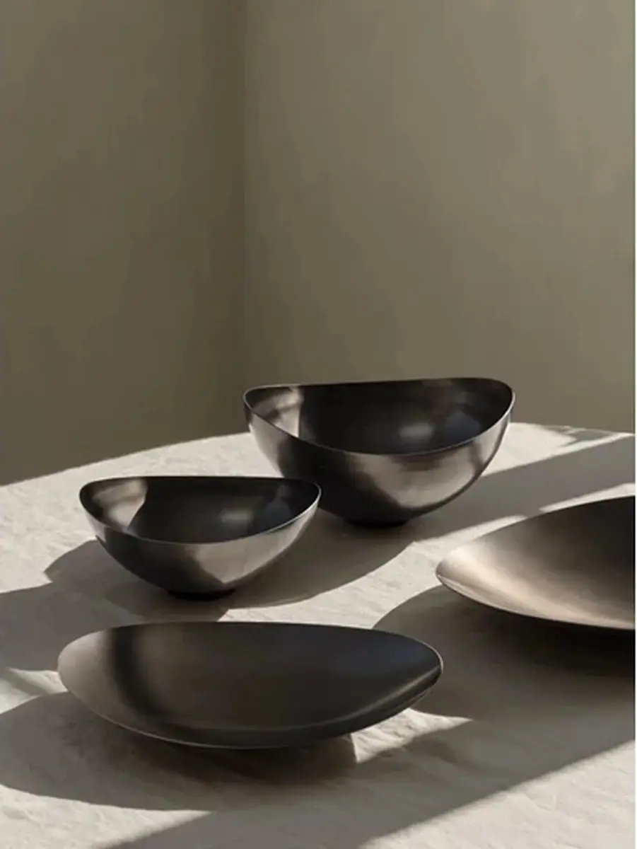 Blomus Ondea Schaal Plat Burned Metal