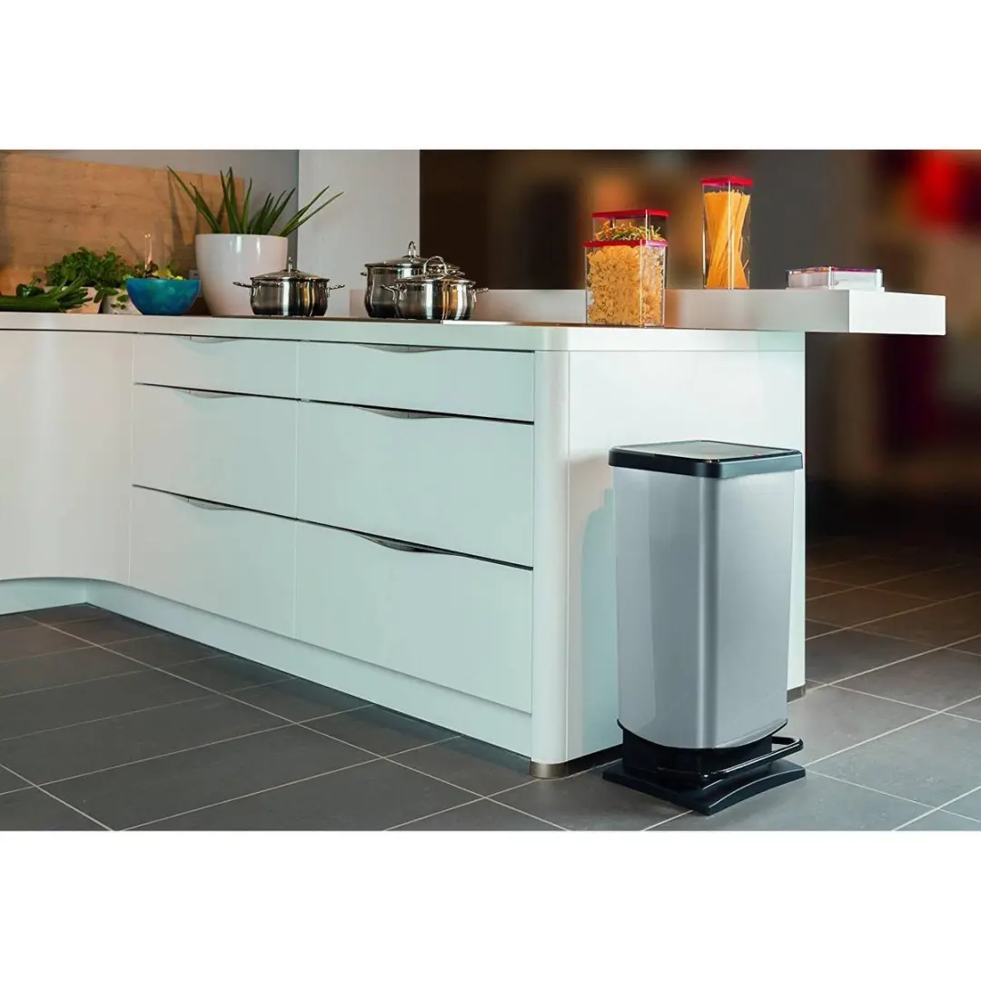 Rotho Paso Pedaalemmer 40L - Zilver Metallic