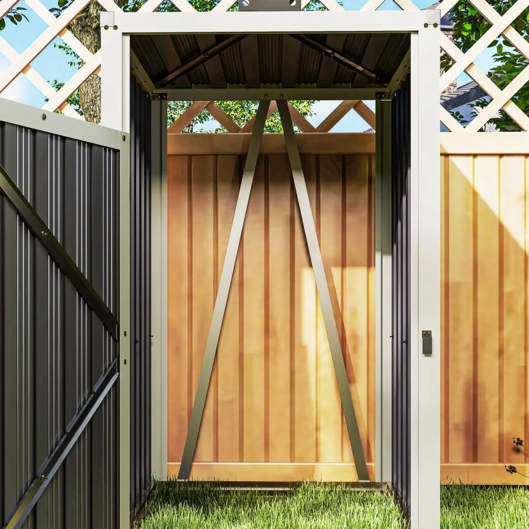 Outsunny Afvalcontainerberging 240L - 73x81x122cm - Donkergrijs