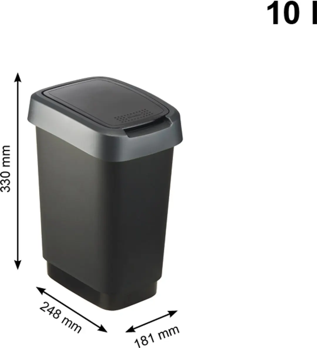 Rotho Twist Prullenbakken Set 10/25/50L - Antraciet