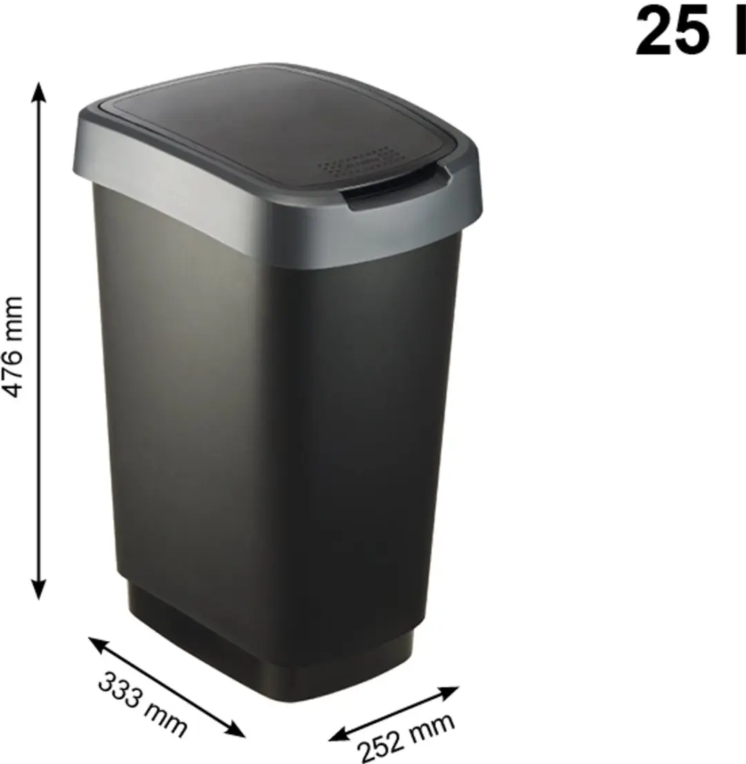 Rotho Twist Prullenbakken Set 10/25/50L - Antraciet