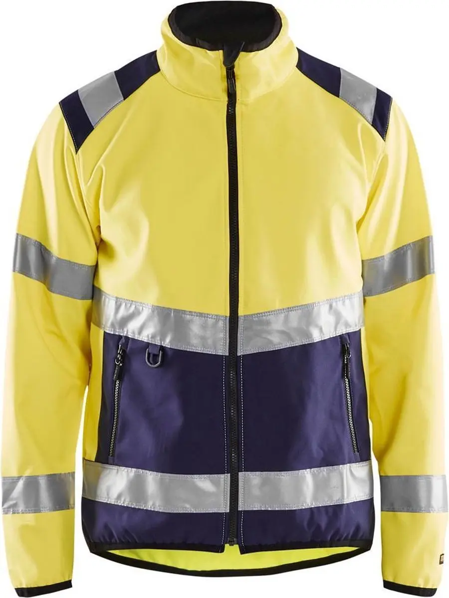 Blåkläder 4877 Reflecterende Softshell Werkjas - XS - Geel/Marineblauw