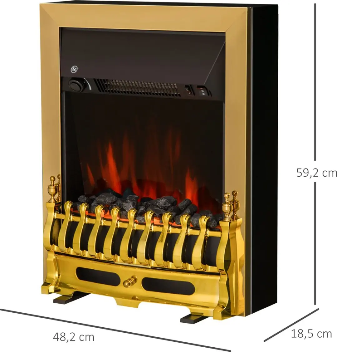 Homcom Wandhaard Elektrische Kachel 2000W - Goud