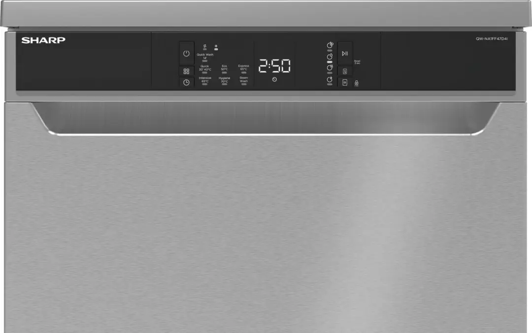 Sharp QWNA1FF47D4WEU Vaatwasser - 14 Couverts - Zilver