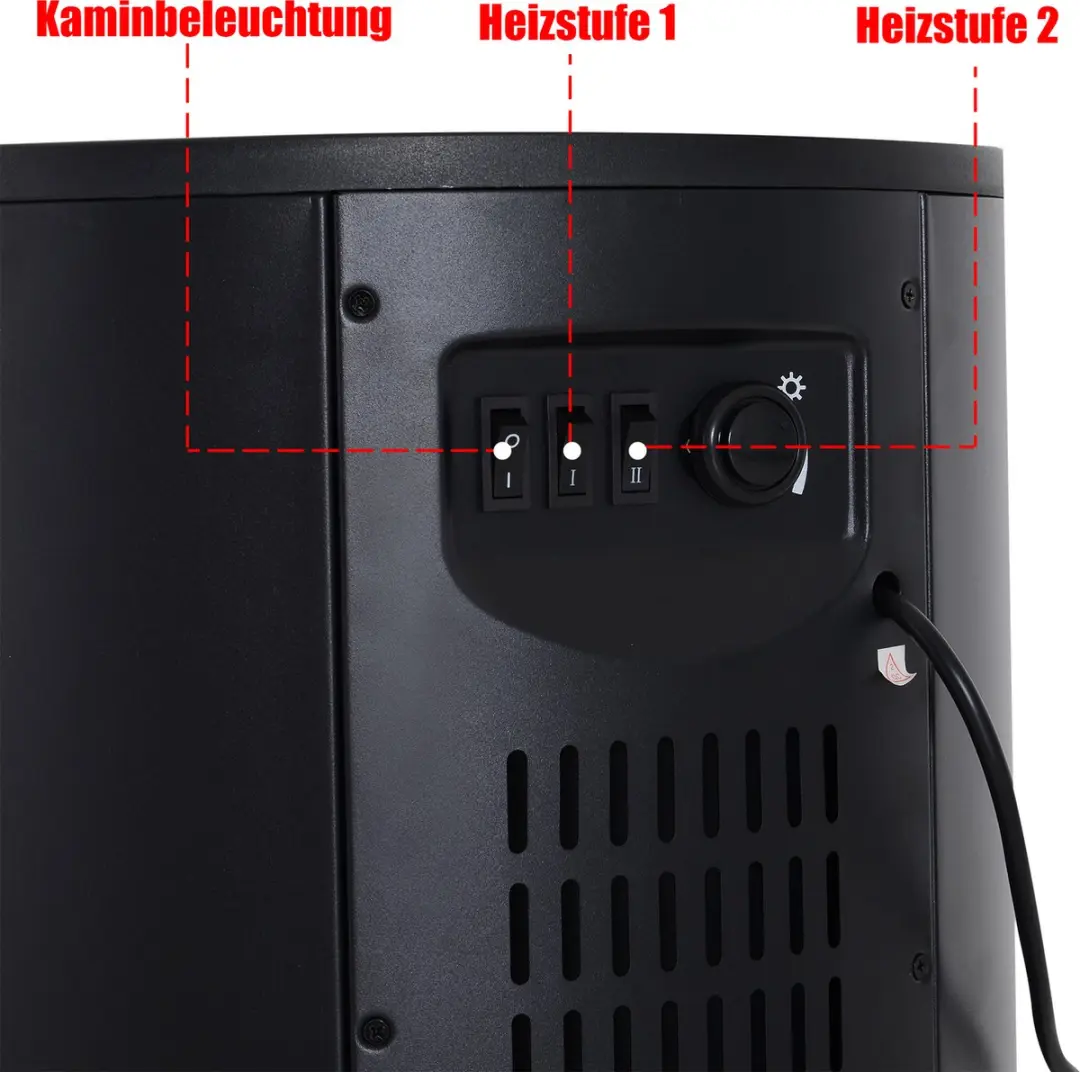 Homcom LED Elektrische Haard 2000W H820-087 - Zwart