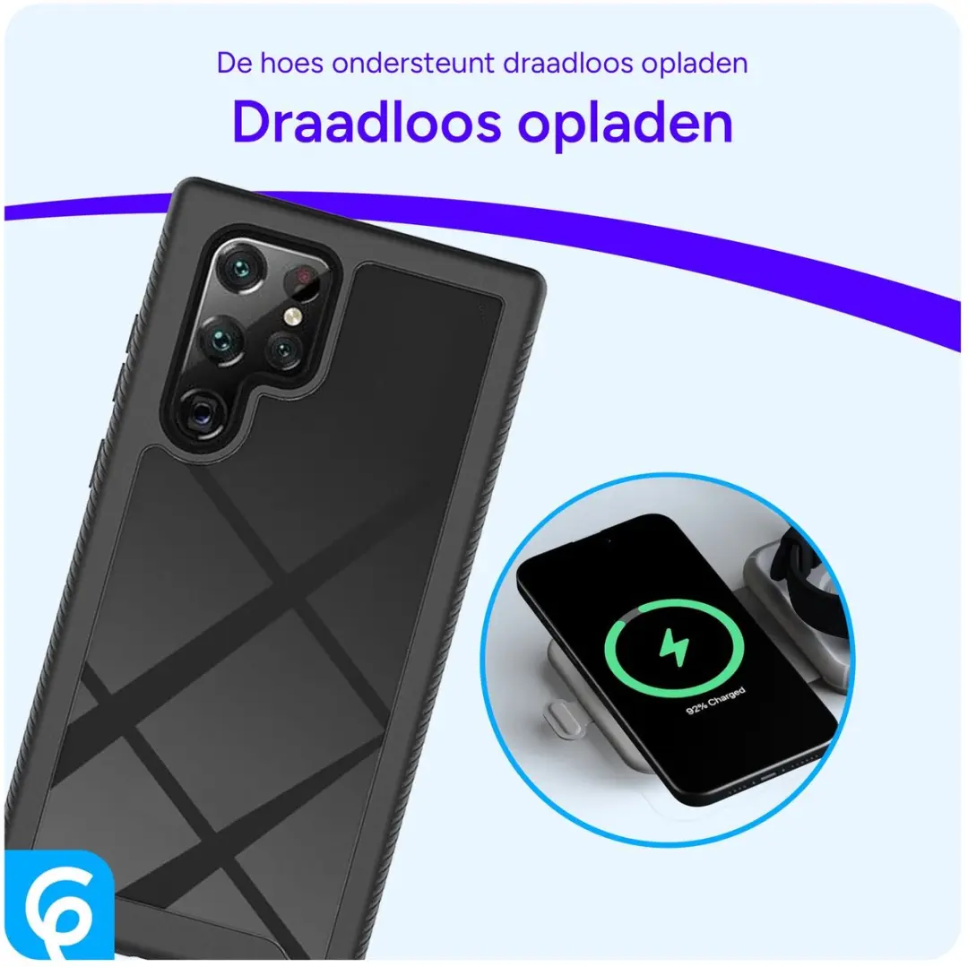 Selected by GSMpunt Hoesje Samsung Galaxy S22 Ultra - Schokbestendig Zwart/Transparant