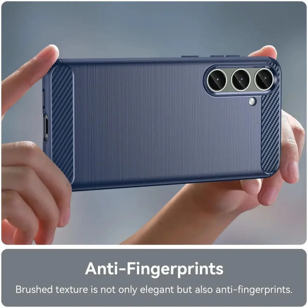Selected Geborsteld TPU Hoesje Samsung Galaxy S24 Plus - Blauw