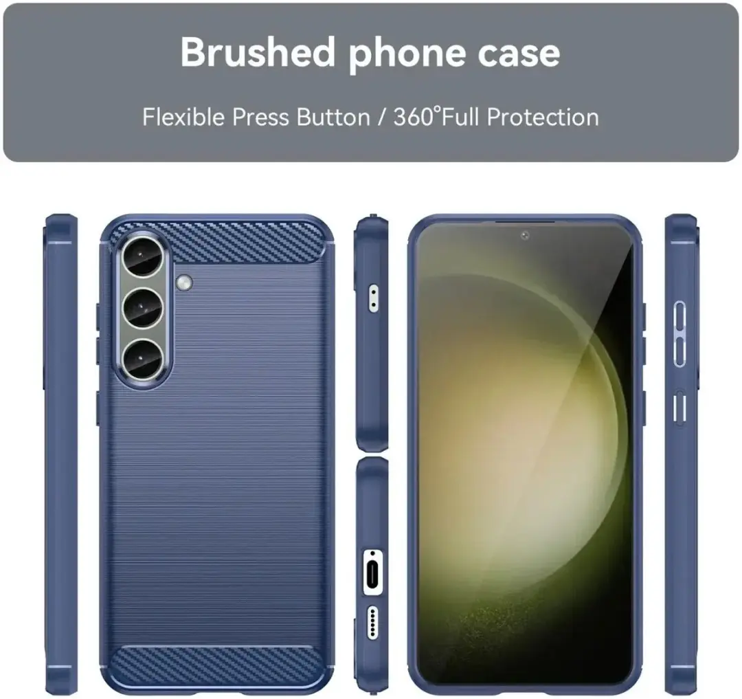 Selected Geborsteld TPU Hoesje Samsung Galaxy S24 Plus - Blauw - afbeelding 6 van 6