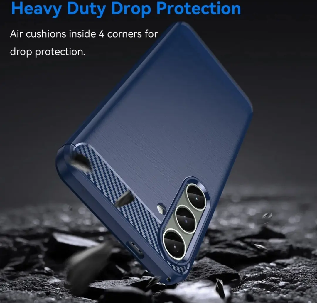 Selected Geborsteld TPU Hoesje Samsung Galaxy S24 Plus - Blauw