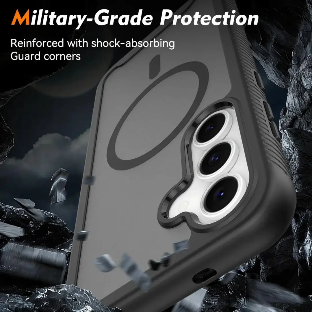 Selected Hoesje Samsung Galaxy S25 FE - Ingebouwde Screenprotector Matte Zwart
