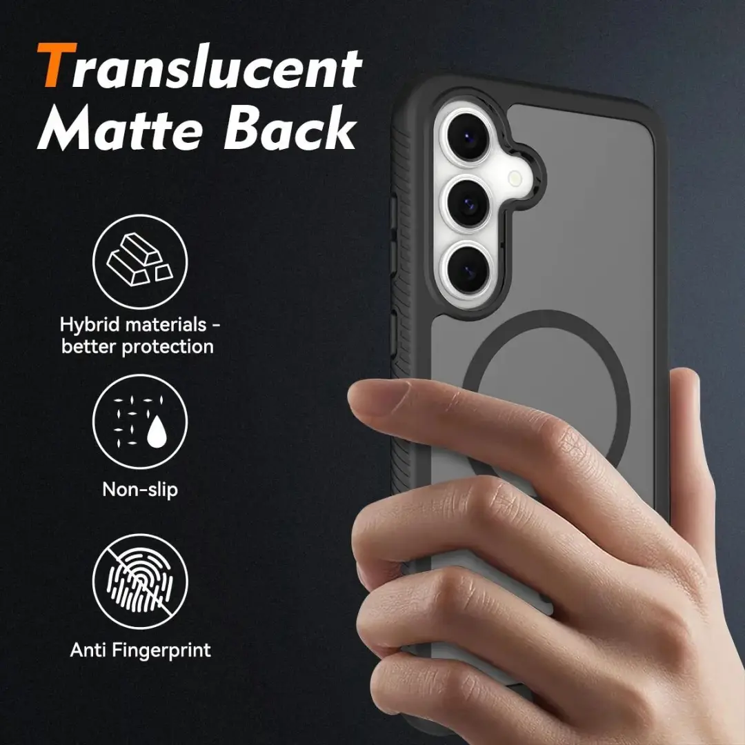 Selected Hoesje Samsung Galaxy S25 FE - Ingebouwde Screenprotector Matte Zwart