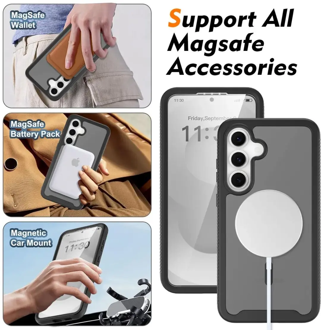 Selected Hoesje Samsung Galaxy S25 FE - Ingebouwde Screenprotector Matte Zwart - afbeelding 6 van 6