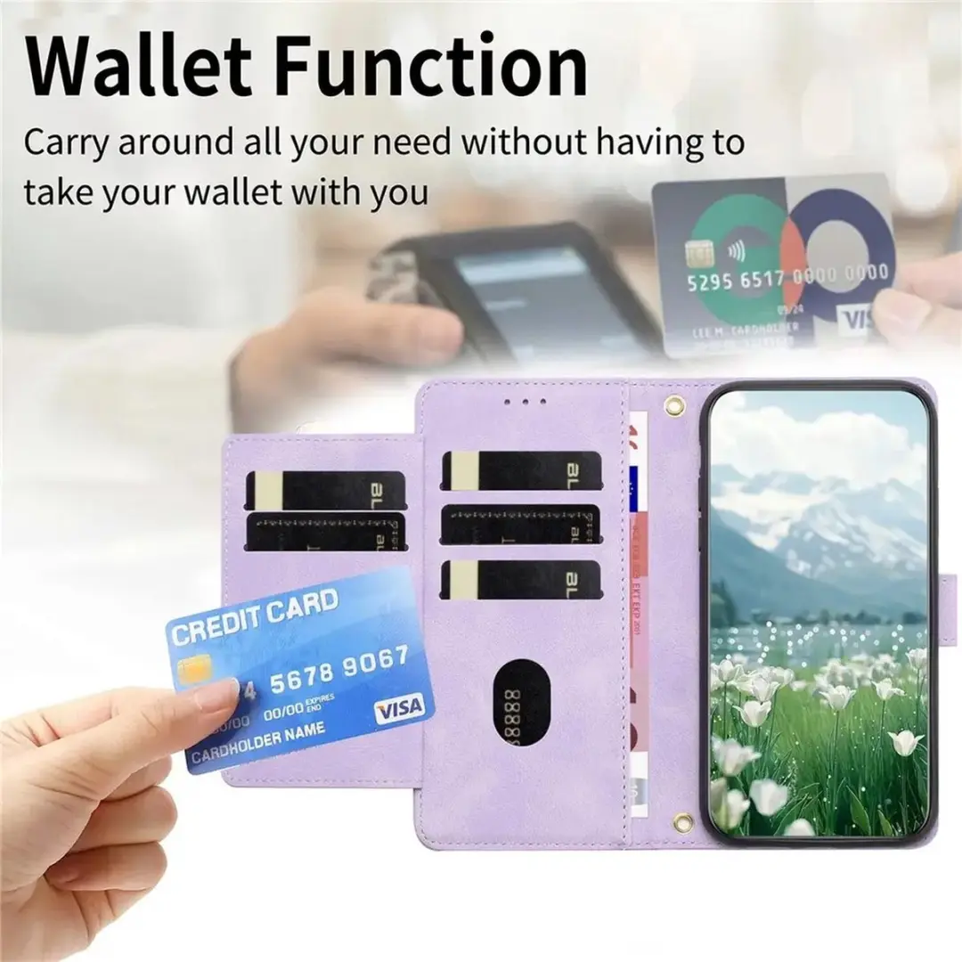Selected Hoesje Samsung Galaxy A57 Tulpen Book Case - Paars - afbeelding 6 van 6
