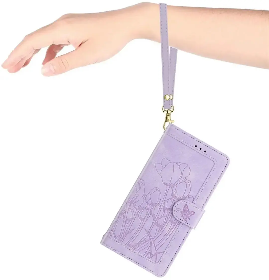 Selected Hoesje Samsung Galaxy A57 Tulpen Book Case - Paars