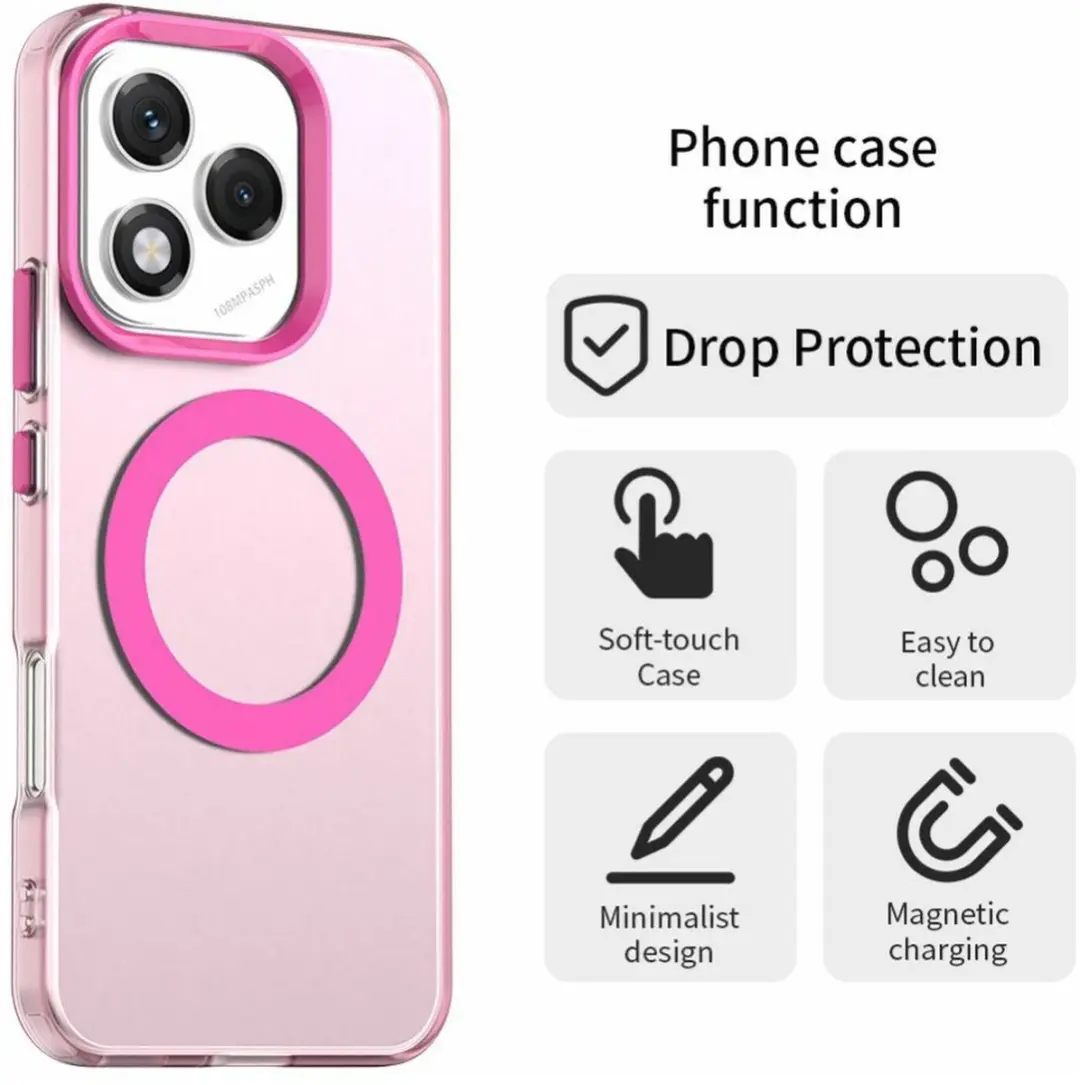 Selected MagSafe Backcover Honor 400 Lite - Roze & Transparant - afbeelding 6 van 6