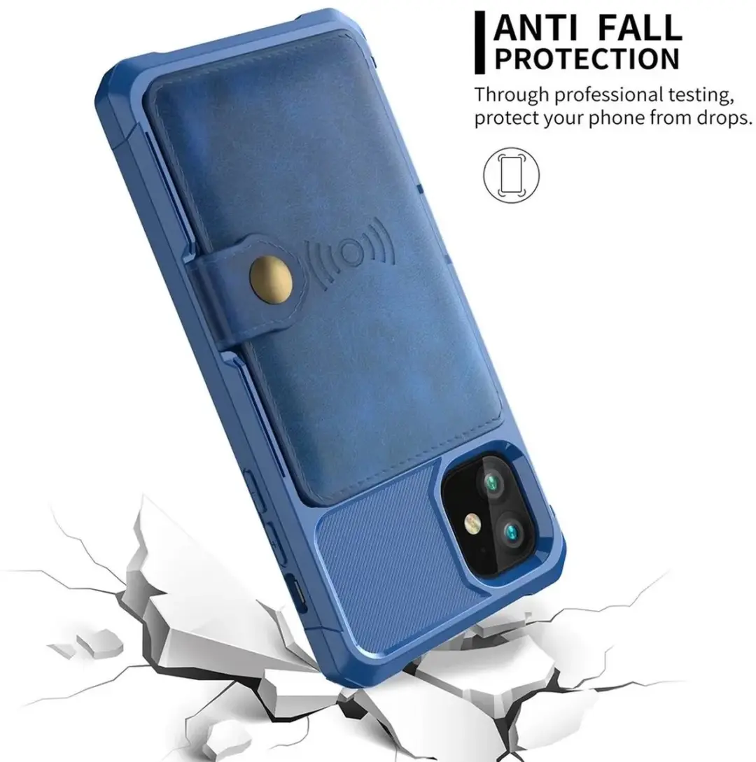 Selected Portemonnee Hoesje iPhone 12/12 Pro - 4 Pasjes - Blauw