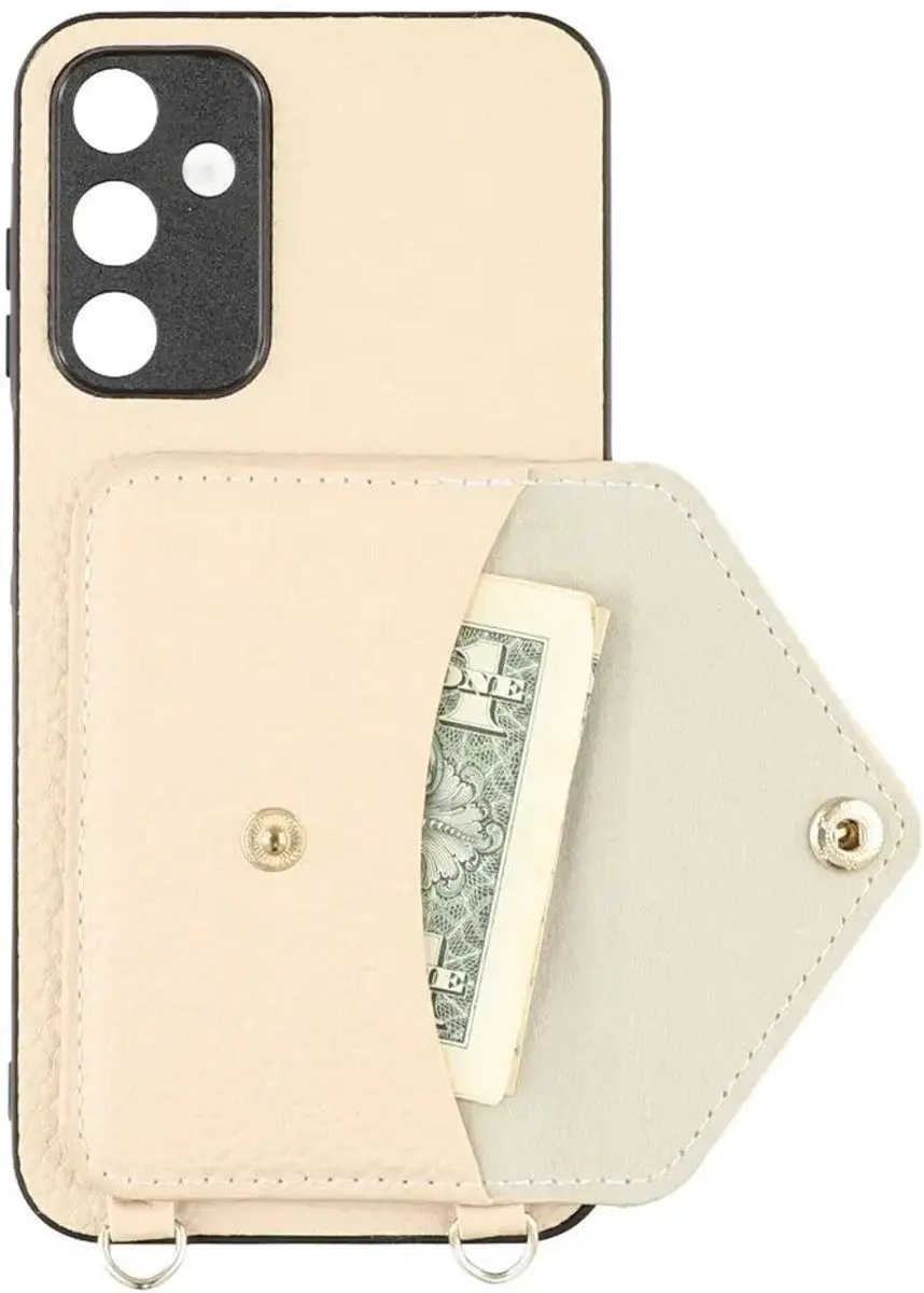 Selected Litchi Kunstleer Hoes Samsung Galaxy A37 - 3 Pasjes - Wit