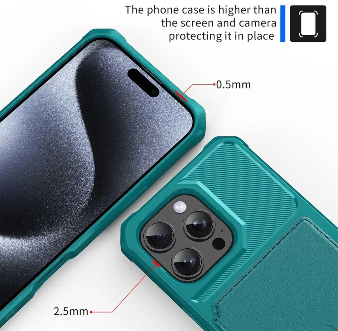 Selected Portemonnee Hoesje iPhone 16 Pro - Groen - 4 Pasjes