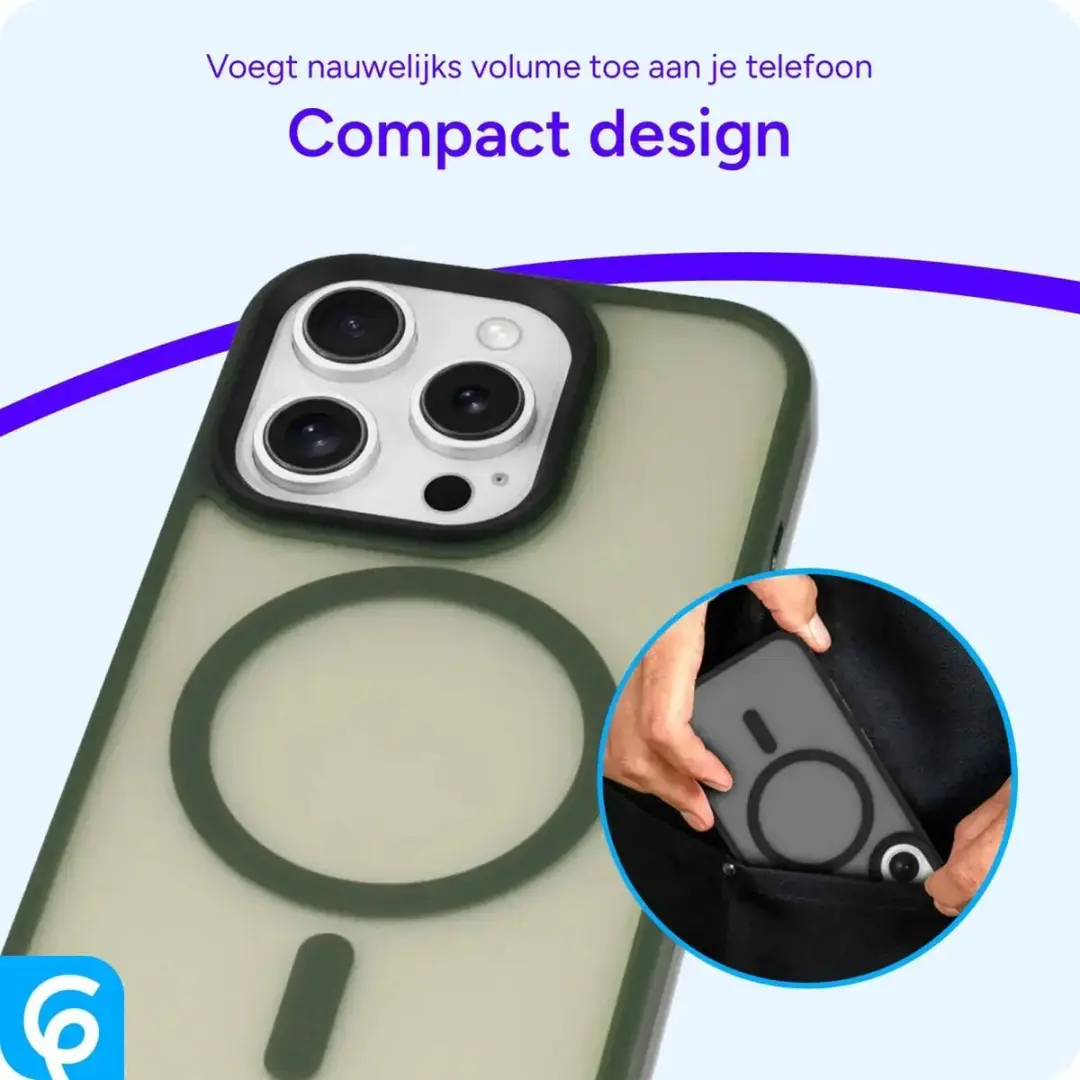 Selected by GSMpunt.nl iPhone 16 Pro Hoesje - Matte Donker Groen - MagSafe