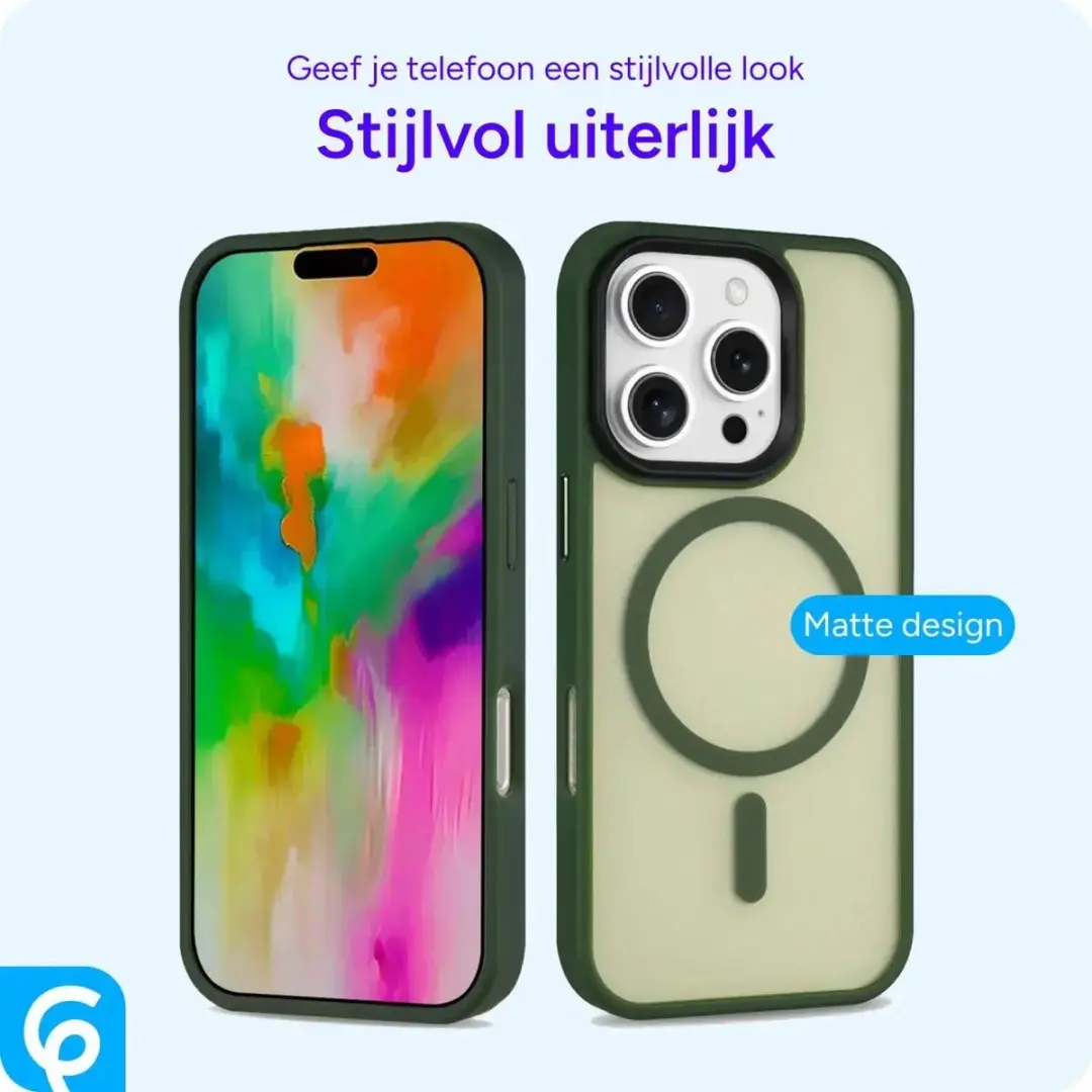 Selected by GSMpunt.nl iPhone 16 Pro Hoesje - Matte Donker Groen - MagSafe