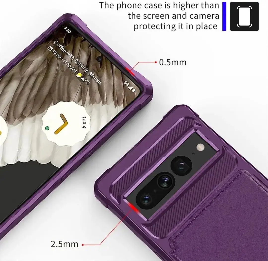 Selected Portemonnee Hoesje Google Pixel 7 Pro - 4 Pasjes - Paars