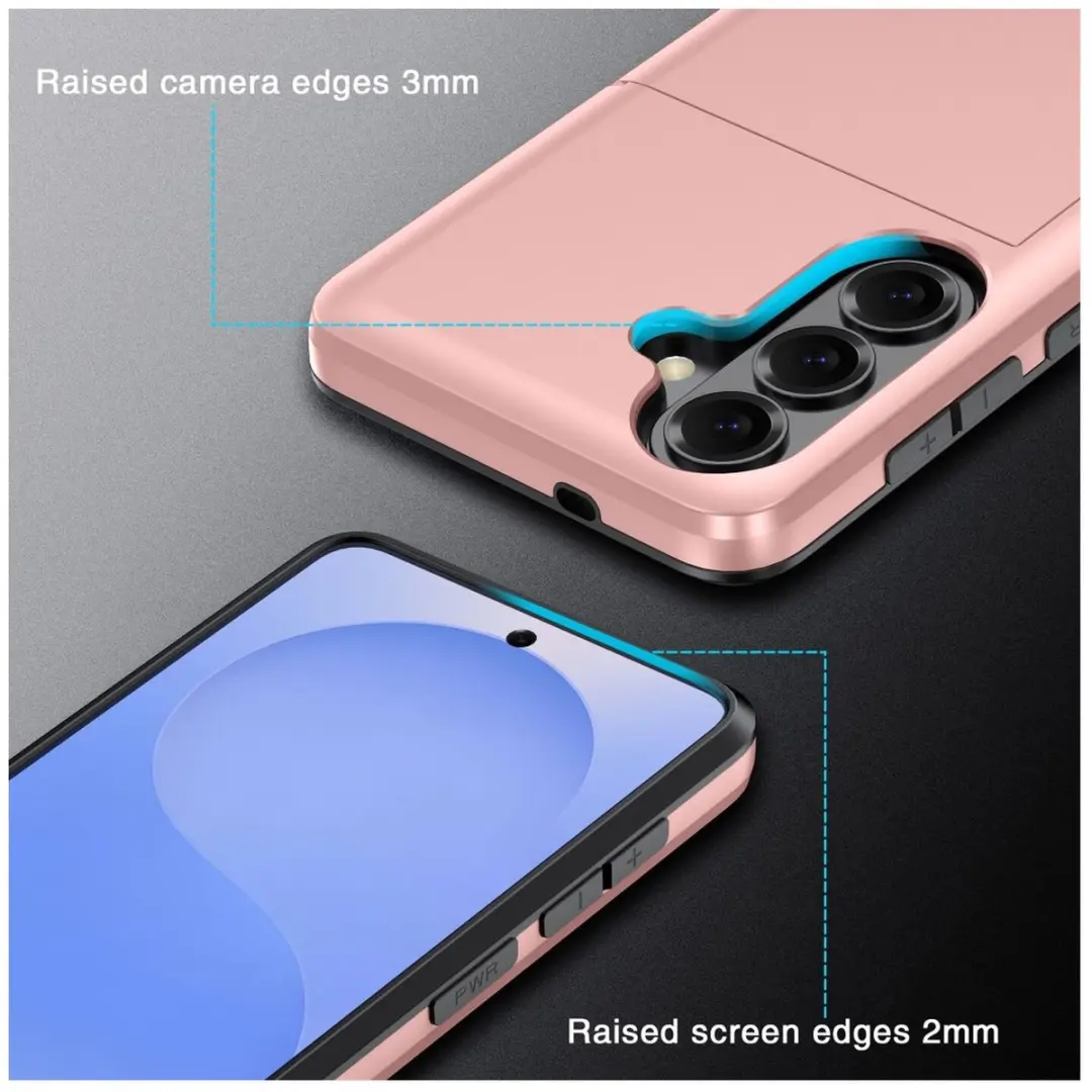 Selected Hoesje Samsung Galaxy S26 Plus - Roze/Goud - Kaarthouder 2 Pasjes