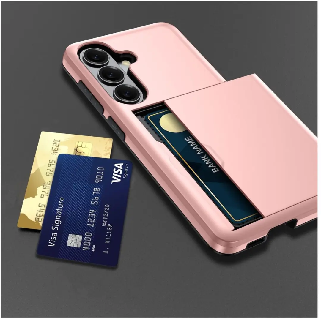Selected Hoesje Samsung Galaxy S26 Plus - Roze/Goud - Kaarthouder 2 Pasjes