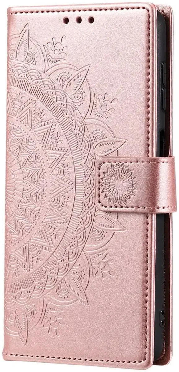 Selected Hoesje Mandala Book Case Samsung Galaxy A55 - Roze/Goud - 3 Pasjes