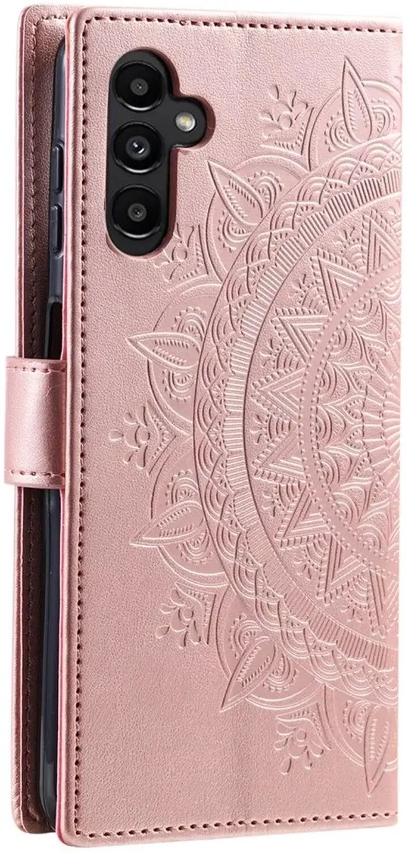Selected Hoesje Mandala Book Case Samsung Galaxy A55 - Roze/Goud - 3 Pasjes