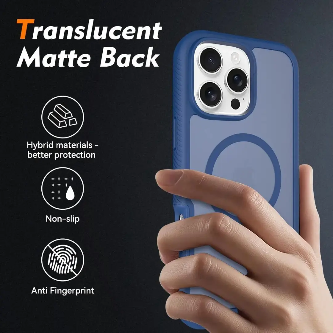 Selected by GSMpunt.nl iPhone 16 Pro Max Hoesje Matte Blauw - Full Protect - afbeelding 6 van 6