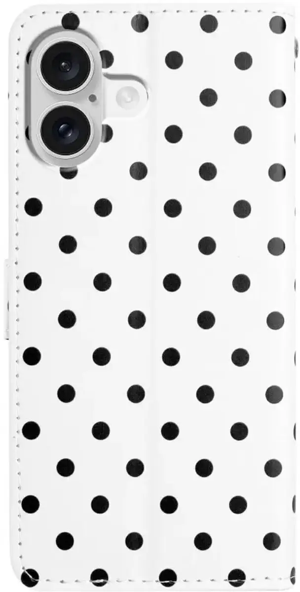 Selected iPhone 17 Polka Dot Wallet Hoesje - 3 Pasjes - Wit - afbeelding 6 van 6