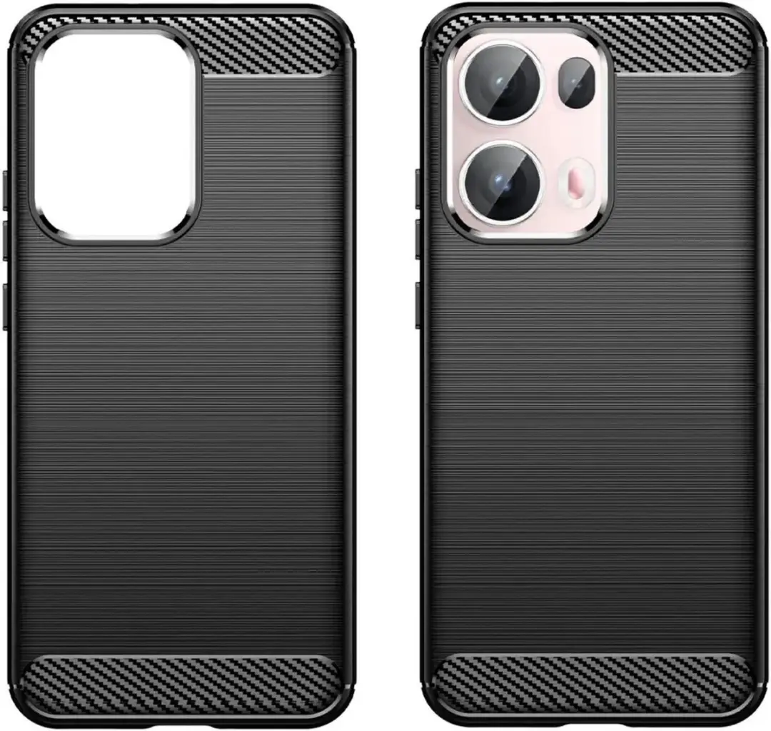 Selected Geborsteld TPU Hoesje Oppo Reno 13 Pro - Zwart