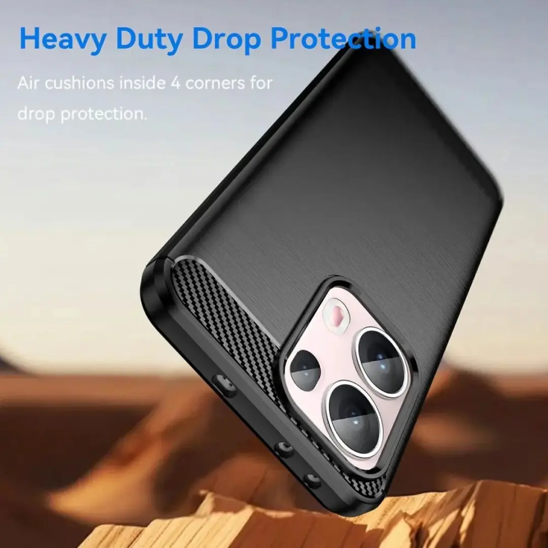 Selected Geborsteld TPU Hoesje Oppo Reno 13 Pro - Zwart - afbeelding 6 van 6