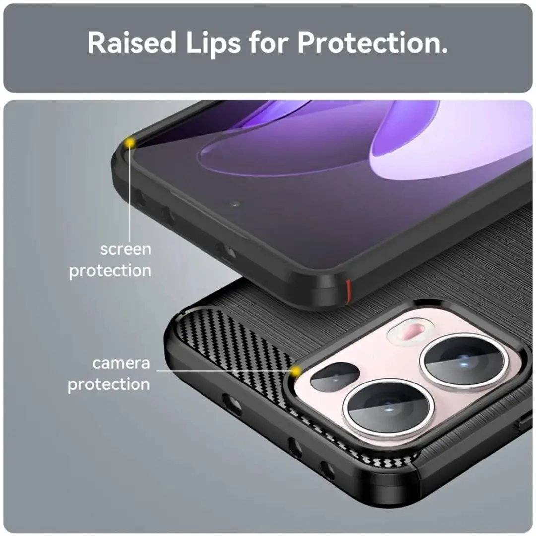 Selected Geborsteld TPU Hoesje Oppo Reno 13 Pro - Zwart