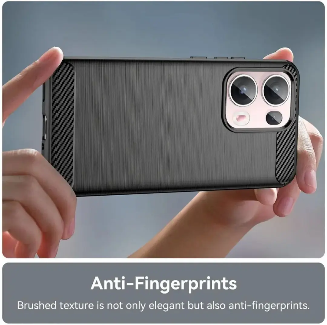 Selected Geborsteld TPU Hoesje Oppo Reno 13 Pro - Zwart