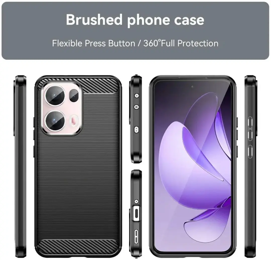 Selected Geborsteld TPU Hoesje Oppo Reno 13 Pro - Zwart