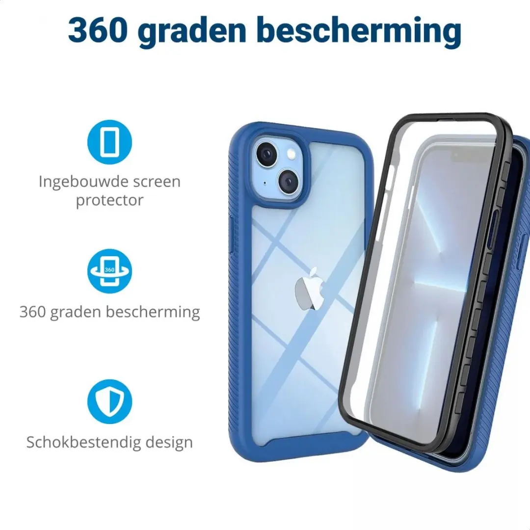 Selected by GSMpunt Hoesje iPhone 14 - Blauw - Full Protect