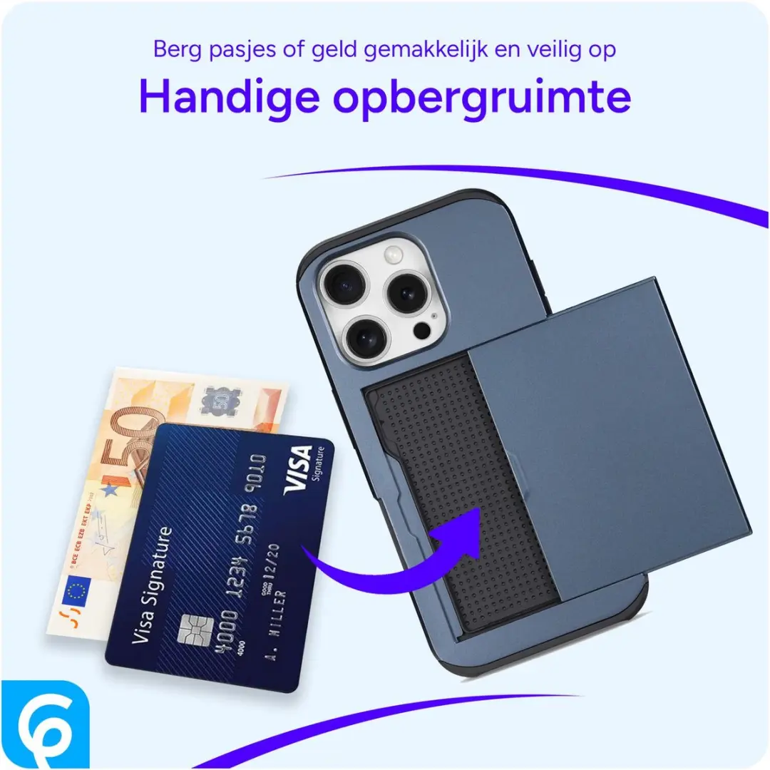 Selected Hoesje iPhone 16 Pro - Kaarthouder Blauw