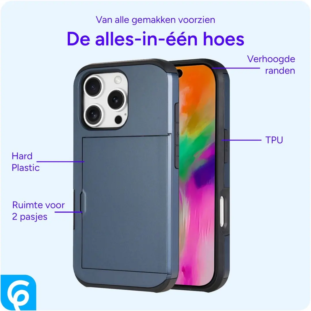 Selected Hoesje iPhone 16 Pro - Kaarthouder Blauw