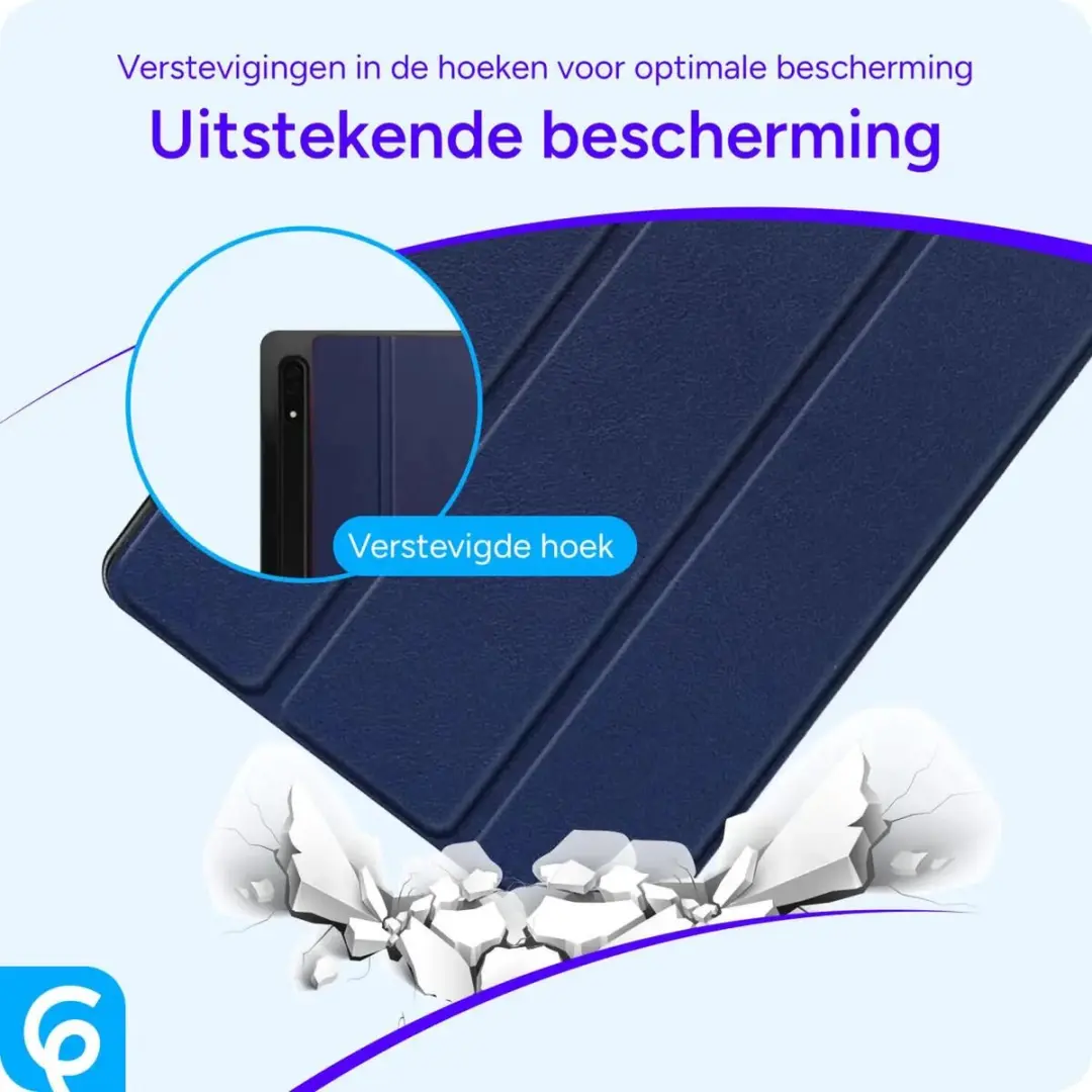Selected Tablethoes Samsung Galaxy Tab S7+/S8+ - Blauw Tri-Fold