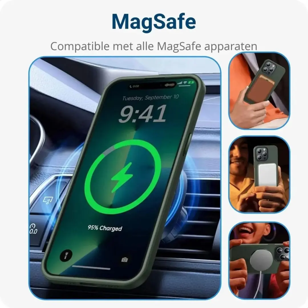 Selected Hoesje iPhone 14 Pro MagSafe - Donkergroen