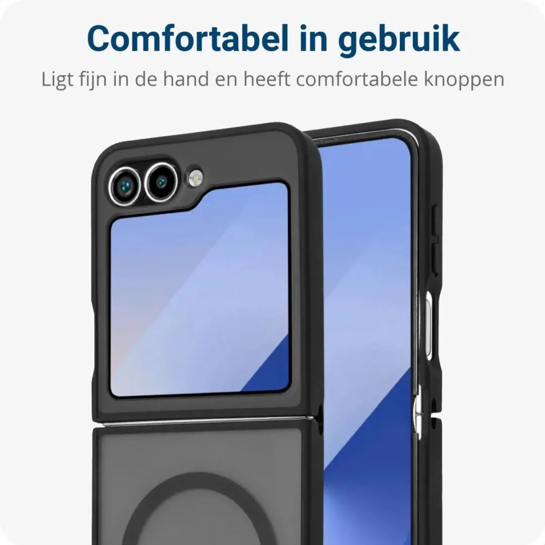 Selected Hoesje Samsung Galaxy Z Flip 6/7 FE - Matte Zwart - MagSafe