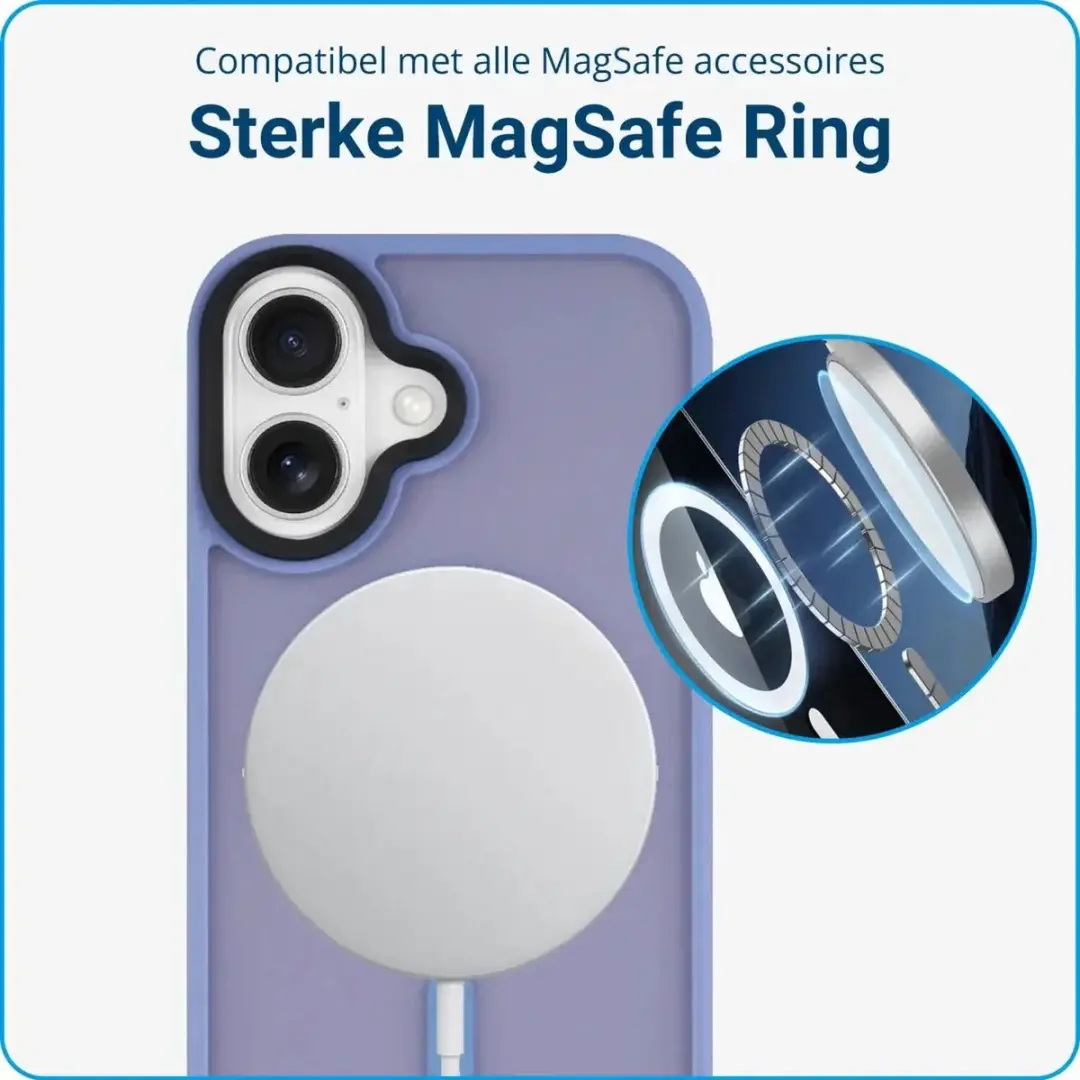 Selected Hoesje iPhone 16 Matte MagSafe - Lichtblauw