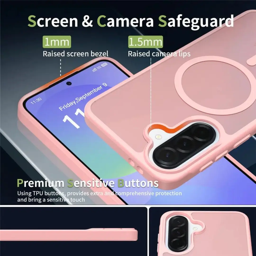 Selected Hoesje Samsung Galaxy A37 MagSafe Roze - Mat