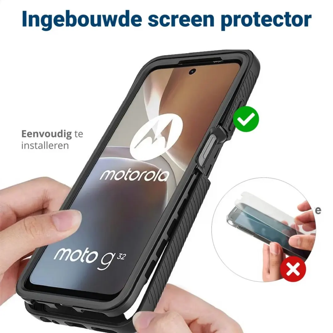 Motorola Moto G32 Hoesje - Full Protect - Zwart/Transparant