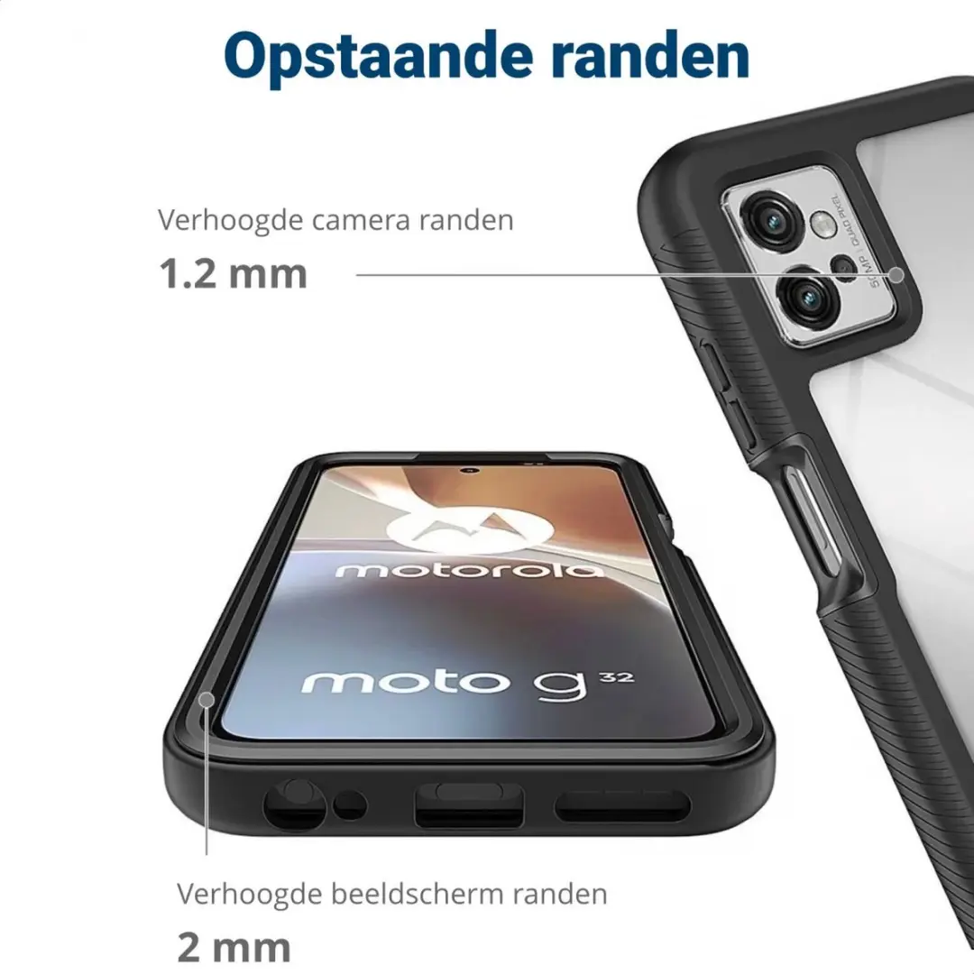 Motorola Moto G32 Hoesje - Full Protect - Zwart/Transparant