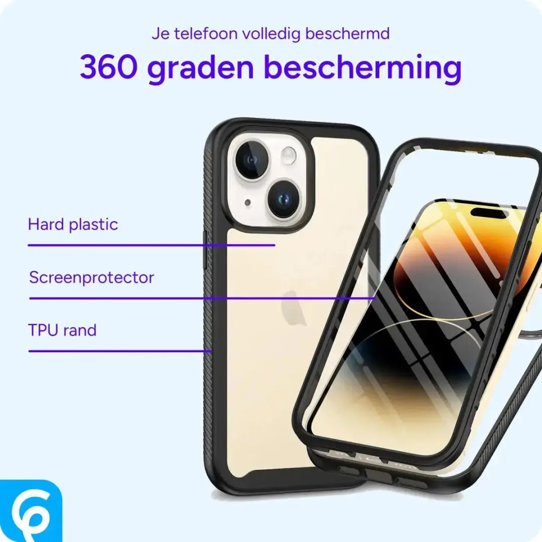 Selected by GSMpunt.nl iPhone 15 Hoesje met Ingebouwde Screenprotector - Zwart - afbeelding 6 van 6