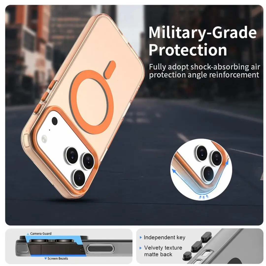 Selected MagSafe Backcover iPhone 17 Pro Max - Oranje & Transparant