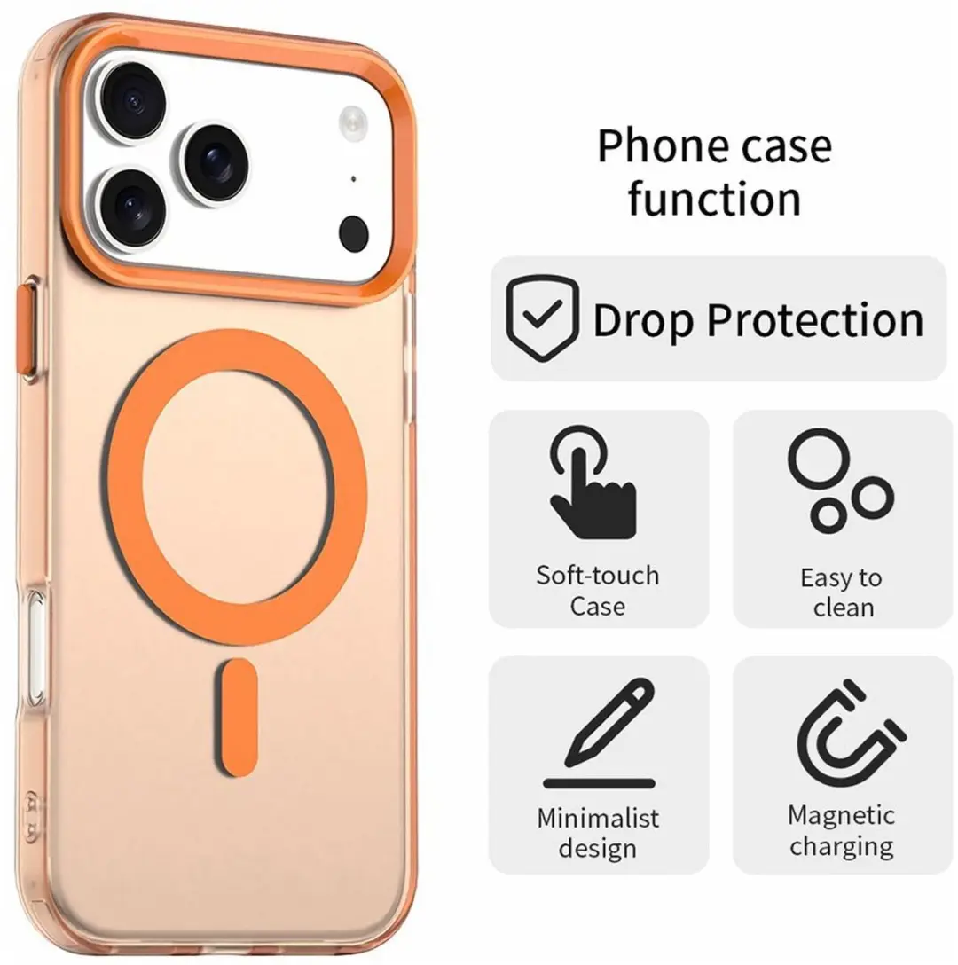 Selected MagSafe Backcover iPhone 17 Pro Max - Oranje & Transparant - afbeelding 6 van 6